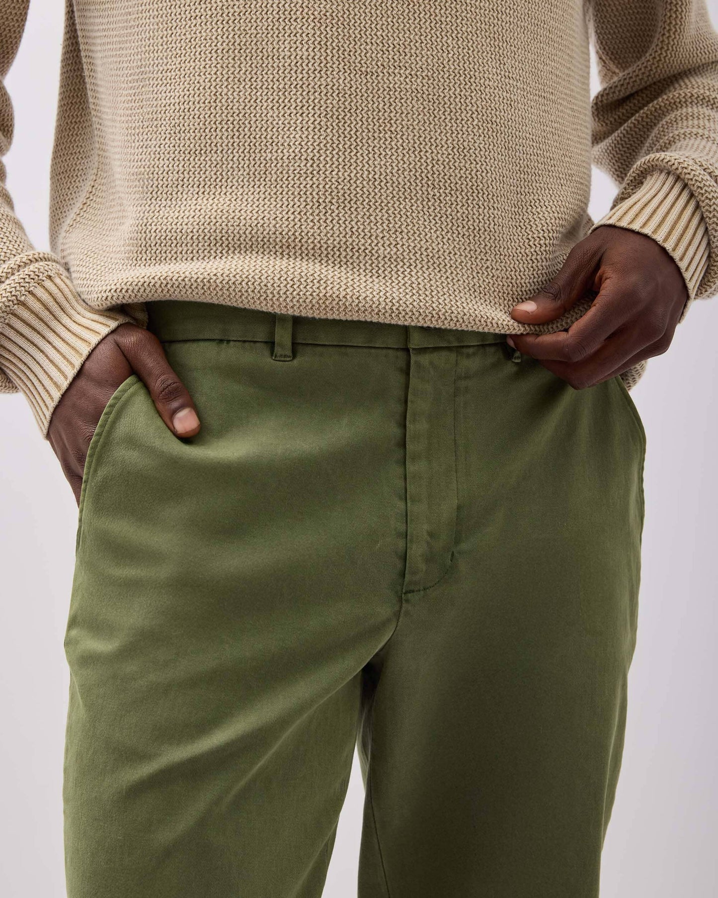 Mens Lightweight Chino - Stretch Cotton Twill - Cypress