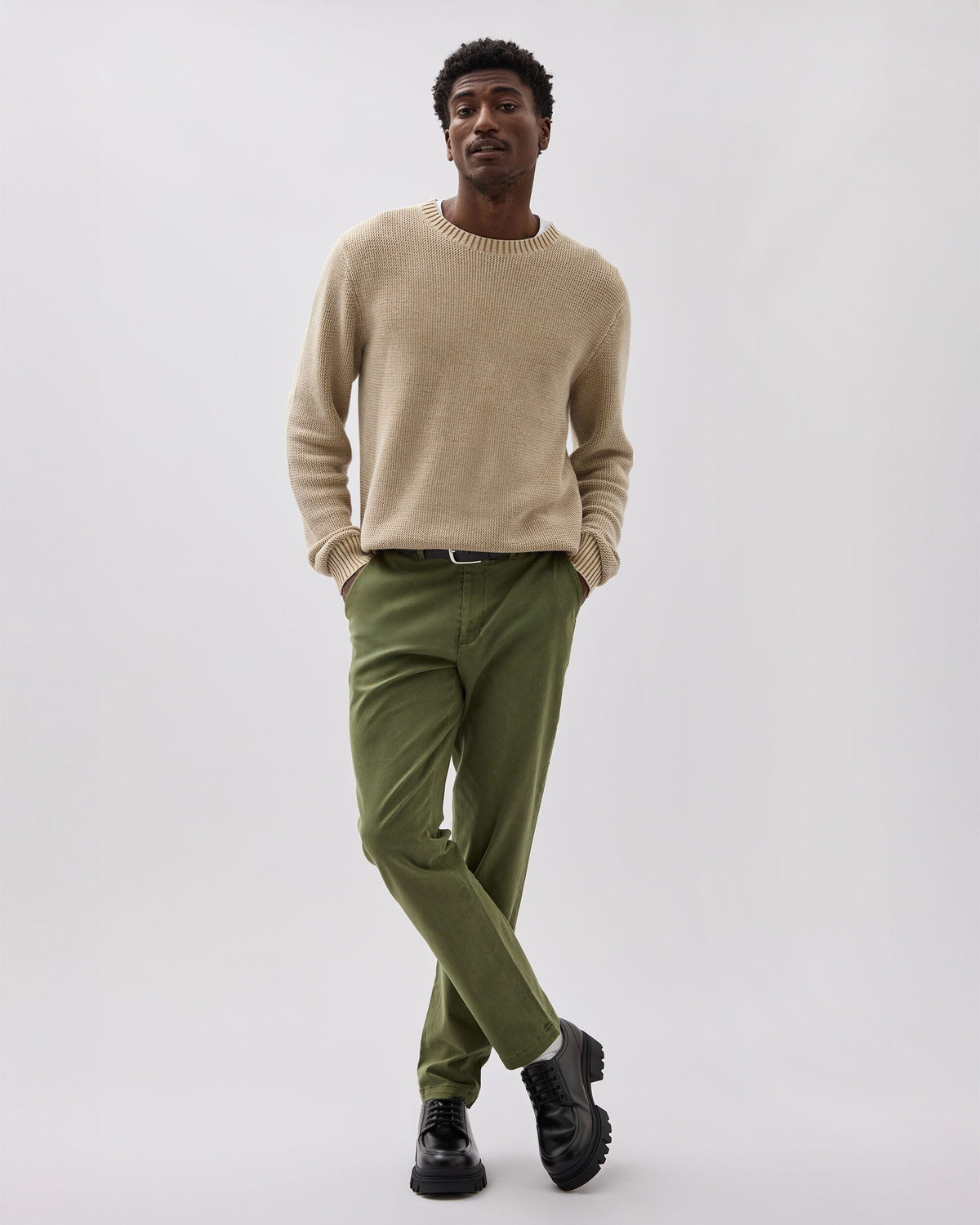 Mens Lightweight Chino - Stretch Cotton Twill - Cypress