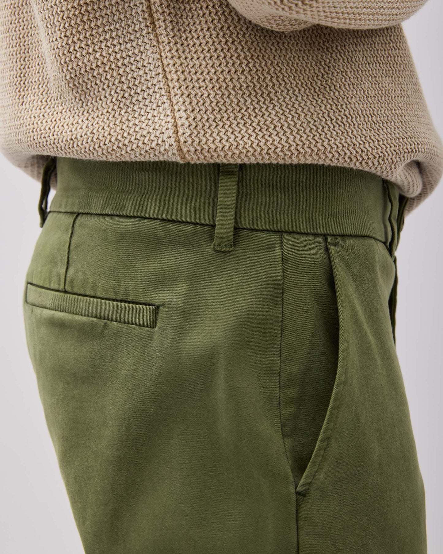 Mens Lightweight Chino - Stretch Cotton Twill - Cypress