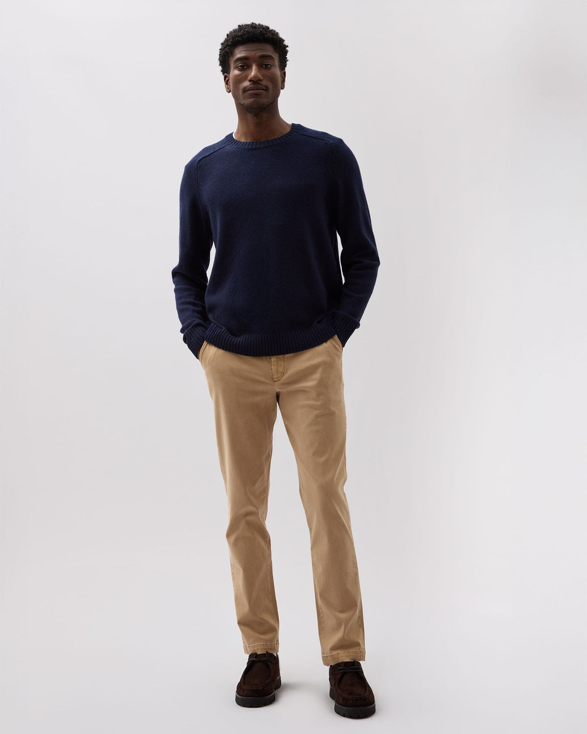 Mens Lightweight Chino - Stretch Cotton Twill - Khaki