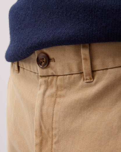 Mens Lightweight Chino - Stretch Cotton Twill - Khaki