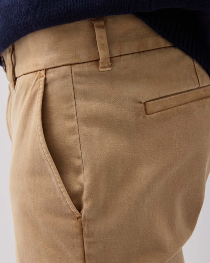 Mens Lightweight Chino - Stretch Cotton Twill - Khaki