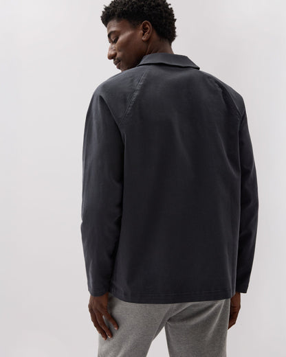 Mens Lightweight Chore Coat - Stretch Cotton Twill - Black