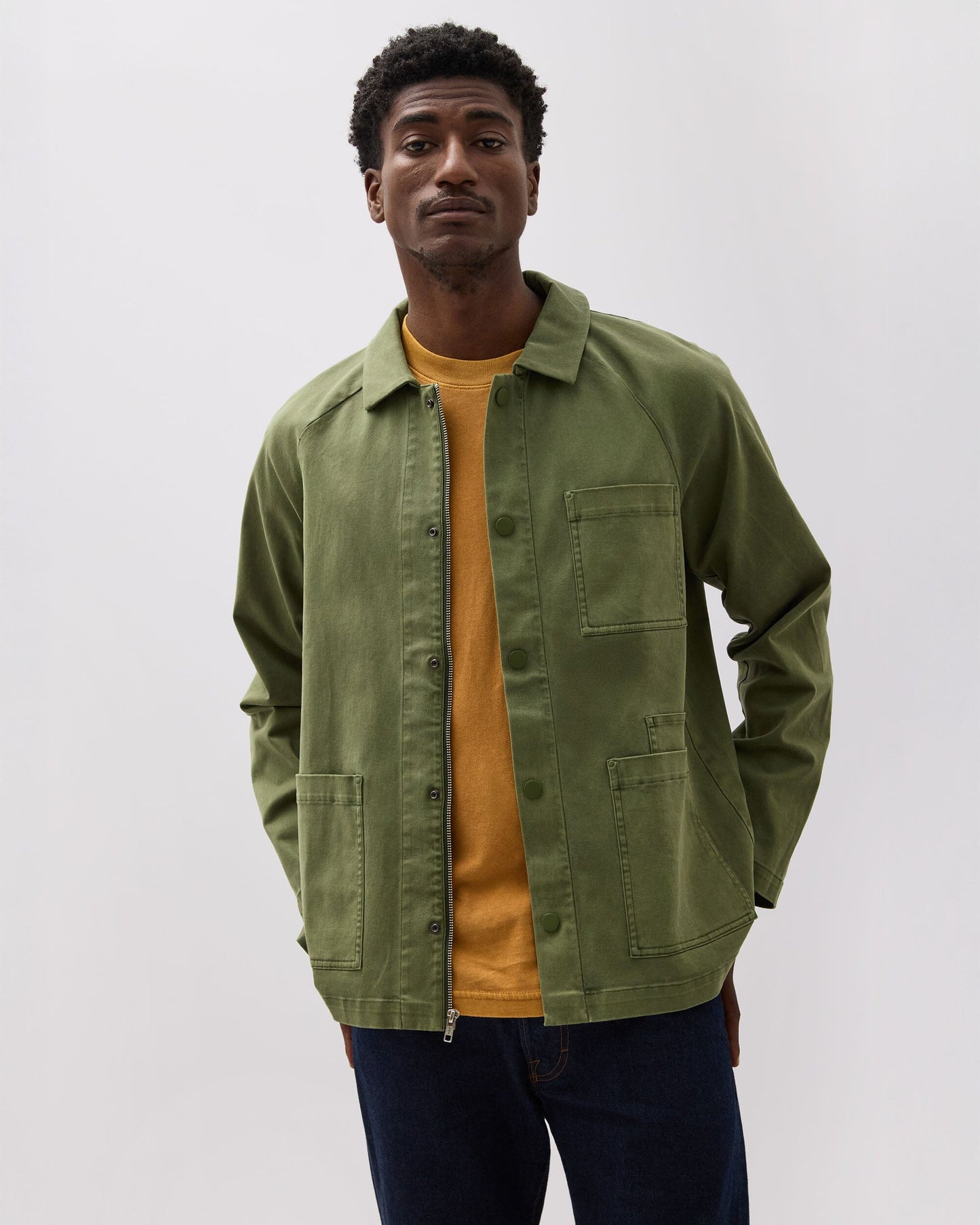 Mens Lightweight Chore Coat - Stretch Cotton Twill - Cypress