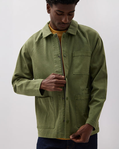 Mens Lightweight Chore Coat - Stretch Cotton Twill - Cypress