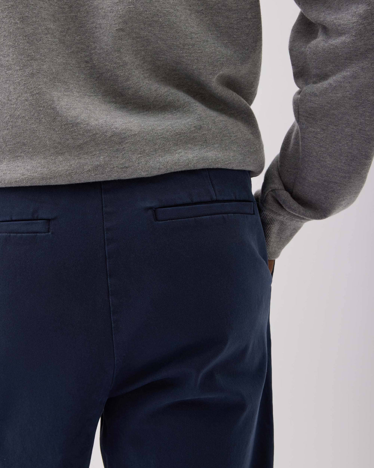 Mens Pleated Lightweight Chino - Stretch Cotton Twill - Blue Nights