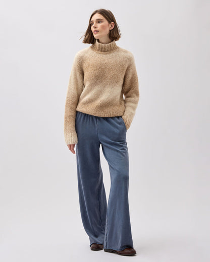 Womens Memory Sweater - Alpaca Sweater Knit - Oatmeal Degrade