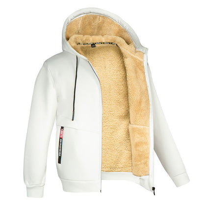 Hooded Thick Fleece Cardigan