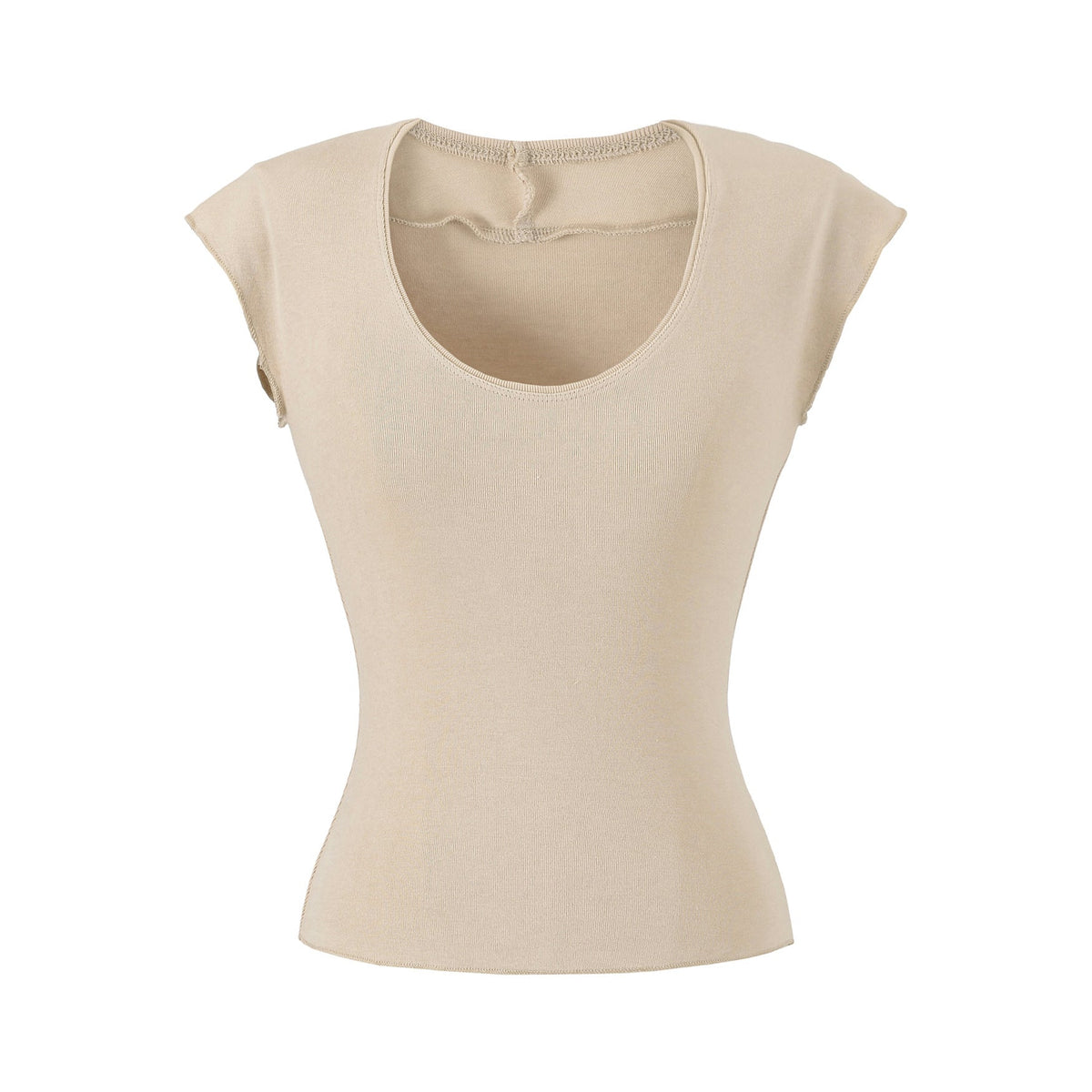 U-neck short sleeved T-shirt