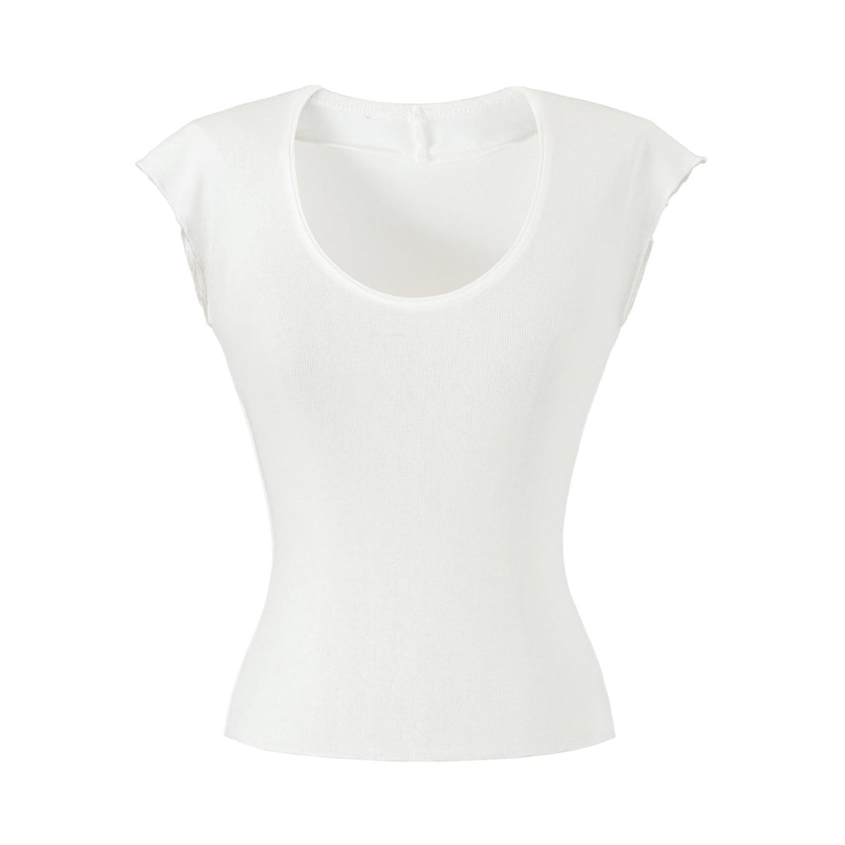U-neck short sleeved T-shirt