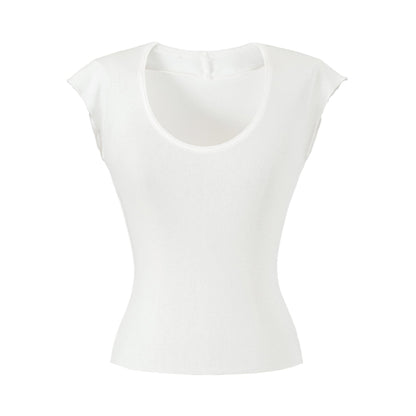 U-neck short sleeved T-shirt