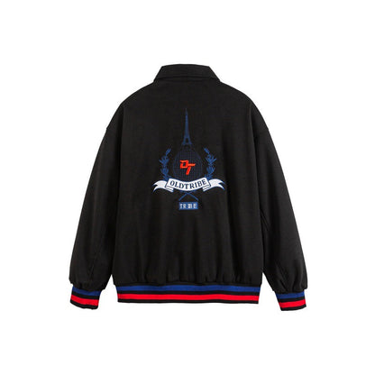 Streetwear Embroidered Printed Loose Casual Sport Jacket