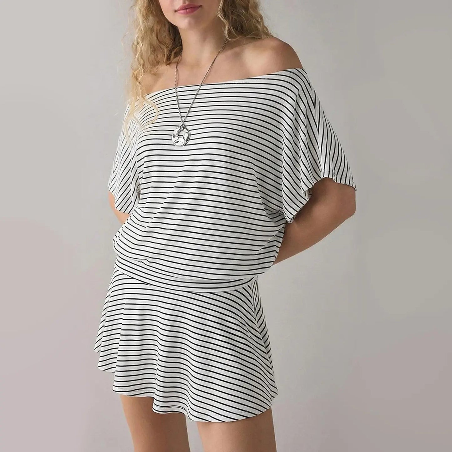 2026 Summer Spring Women's Draped Off-The-Shoulder Mini Dress