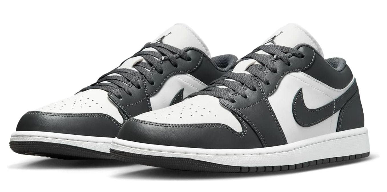 Air Jordan Men's Retro 1 Low 'Grey White' Sneakers