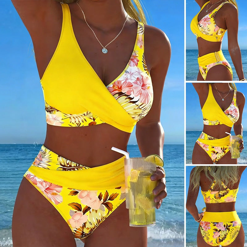 Women's Floral Print Bikini Set Two Piece Swimsuit Sexy European Style