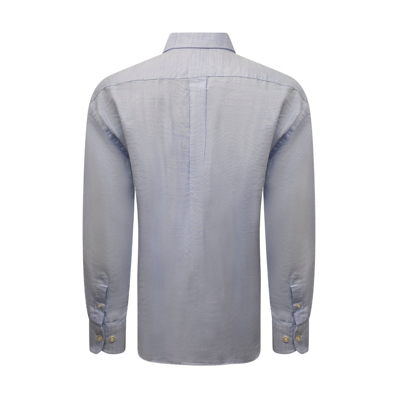 Fynch Hatton Men's Supersoft Cotton Long Sleeve Shirt Crystal Blue