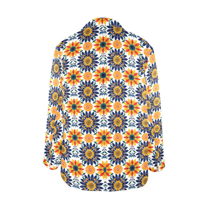Baha Ranch Colores de Mexico Blue Yellow Mexican Floral Blazer