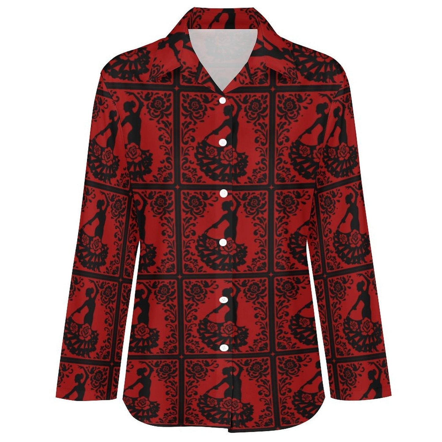Baha Ranch Colores de Mexico Flamenco Dancer Button Up Shirt