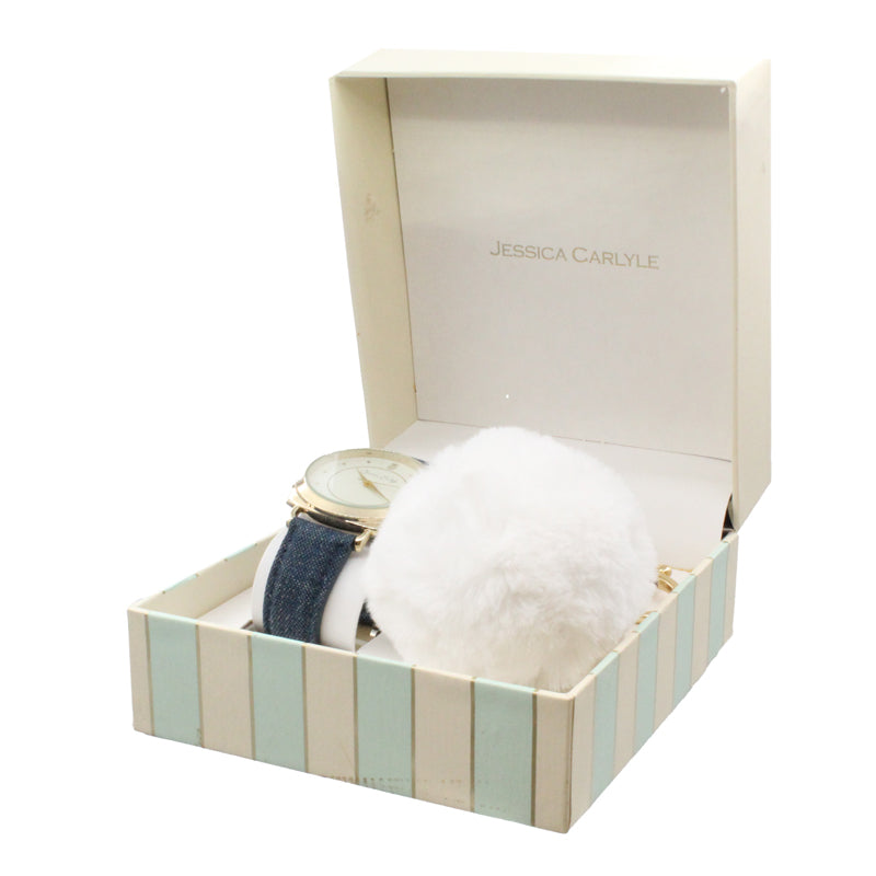 Jessica Carlyle Blue & Gold Girls Watch & Keyring (Blemished Box)