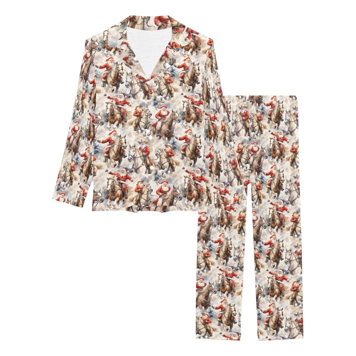 Baha Ranch Western Santa Christmas Women's Pajama Set