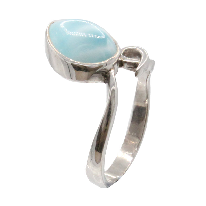 Larimar Stone Sterling Silver Muse Ring Size 7 By Marahlago