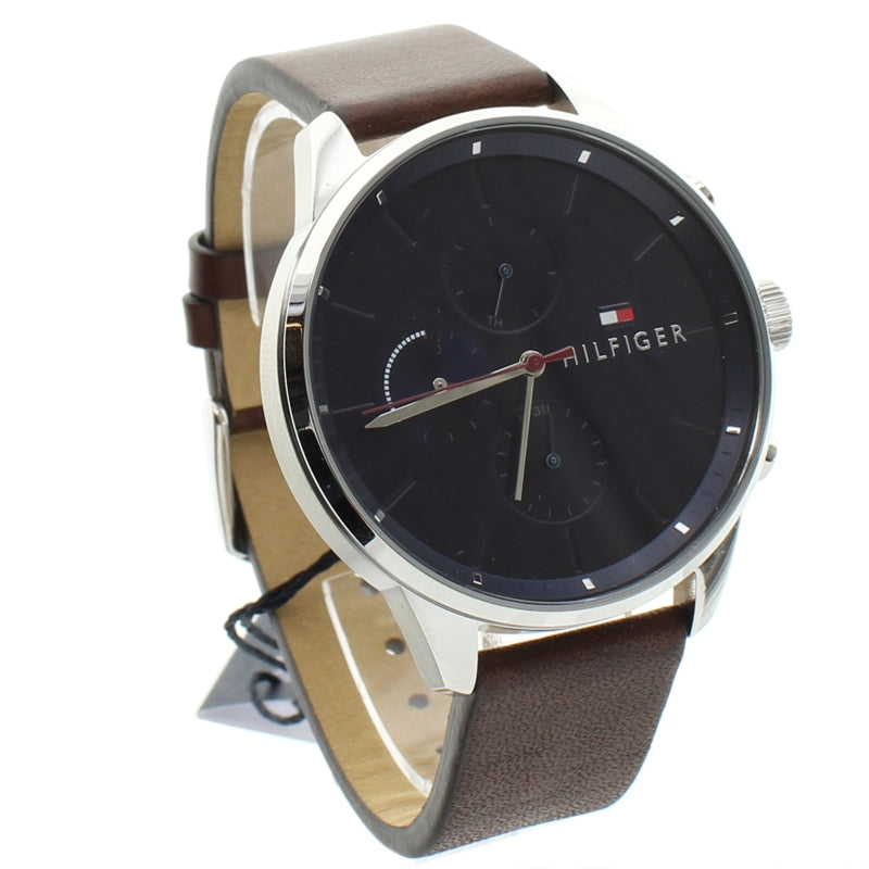 Tommy Hilfiger Men's Watch Chronograph Brown Leather 1791487 Chase