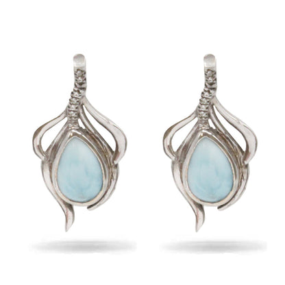 Larimar Stone Sterling Silver Willow Earrings By Marahlago