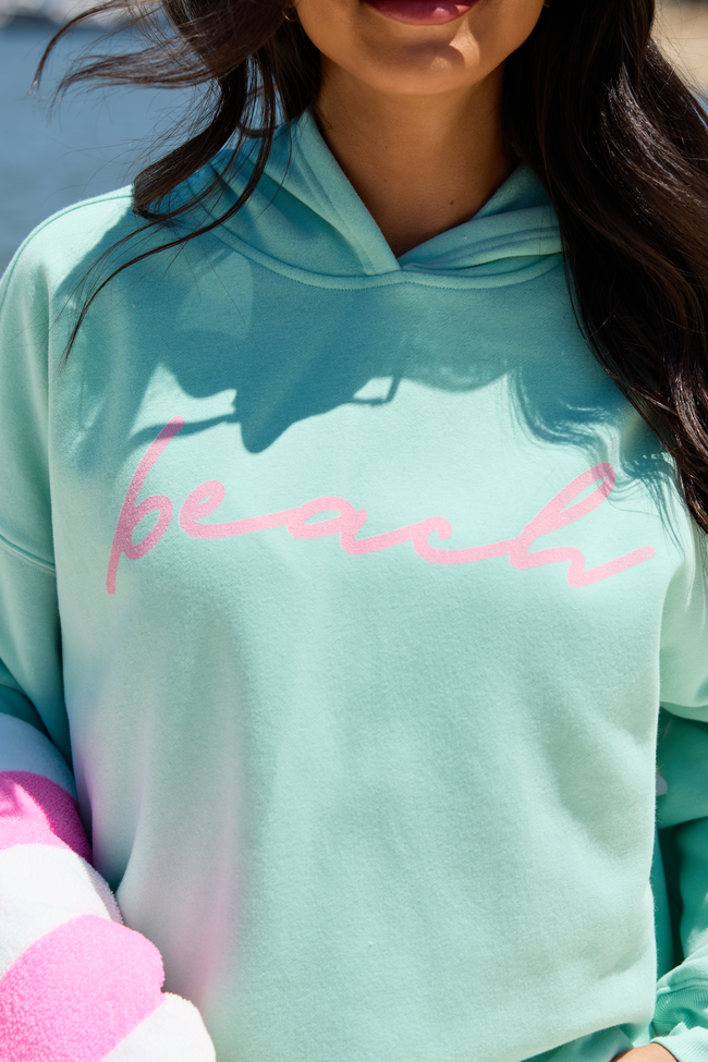Beach Script Mint Graphic Hoodie