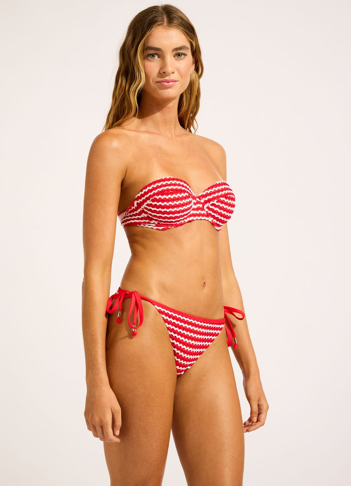 Mesh Effect Hipster Tie Side Bikini Bottom