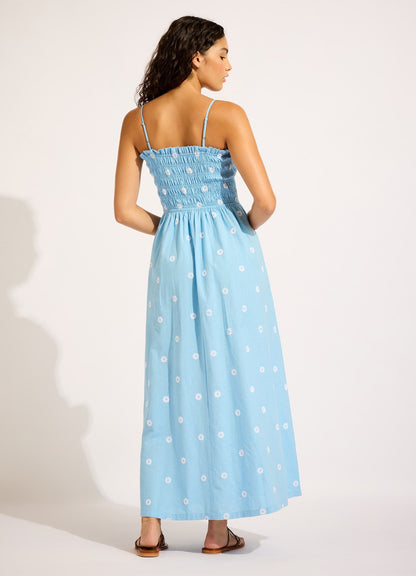 Daisy Chain Shirred Maxi Dress