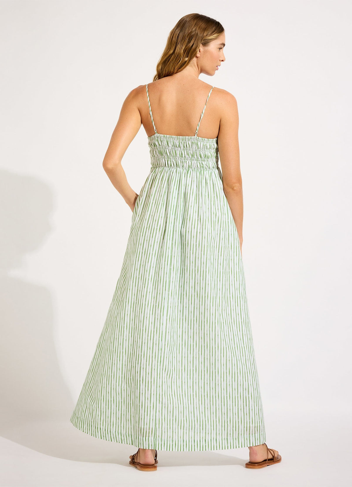 Shirred Midi Dress