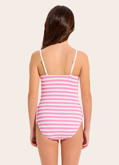 Textured One Piece Swimsuit