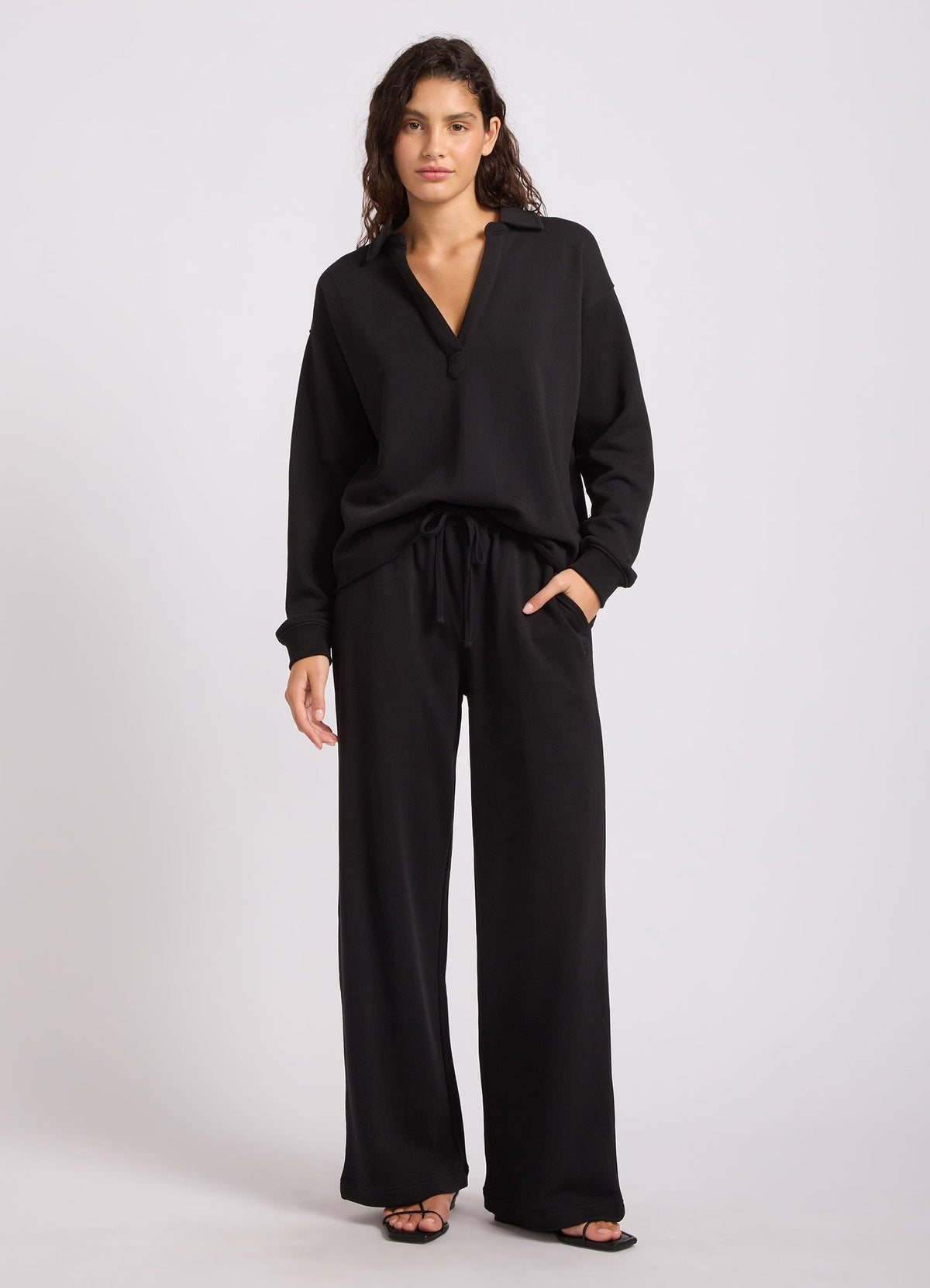 French Terry Wide Leg Pant