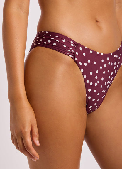 Dolce Dot High Leg Ruched Side Bikini Bottom