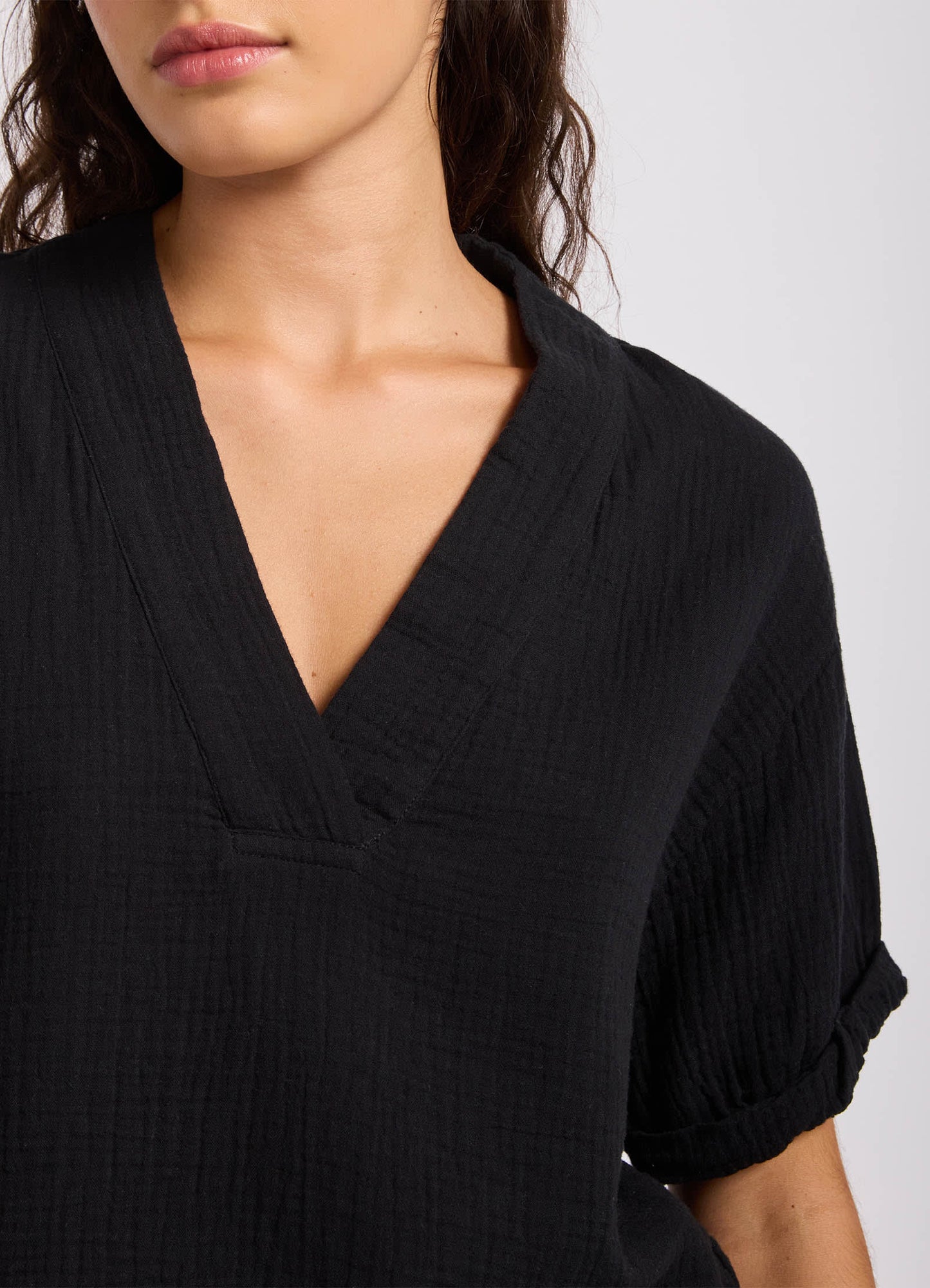 Double Gauze V-Neck Top