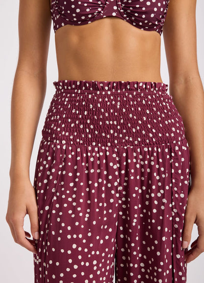 Dolce Dot Shirred Waist Pant