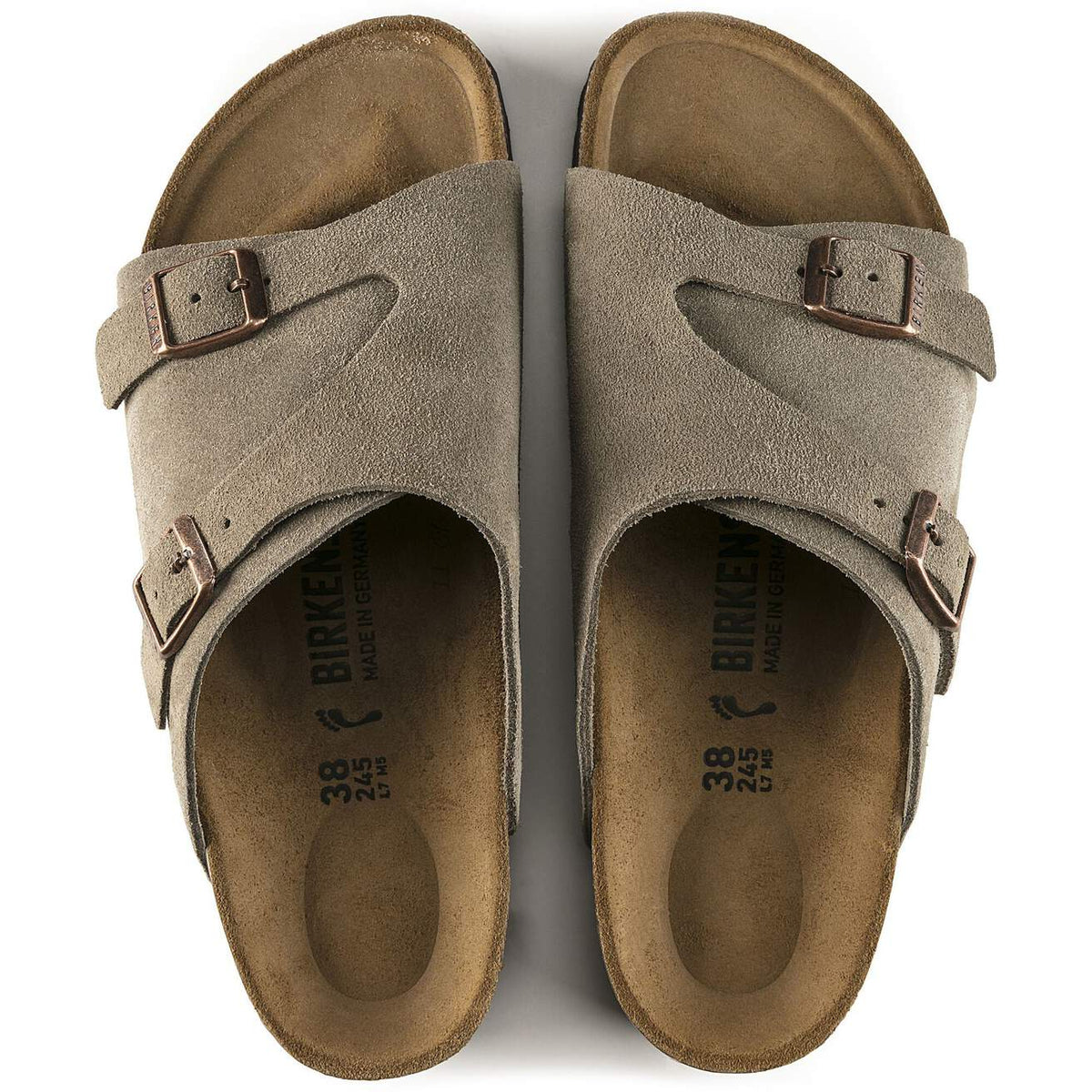 Birkenstock Unisex Zurich Suede Leather Taupe