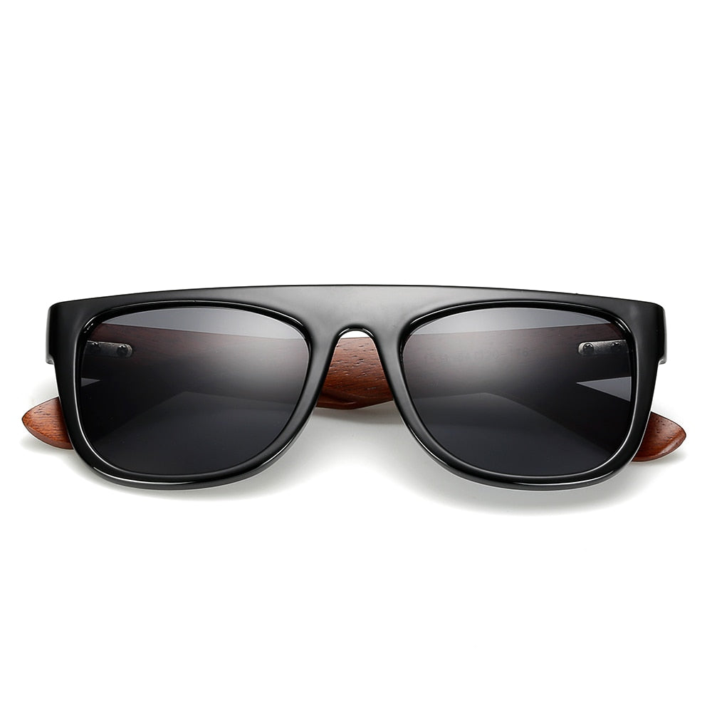 Bamboo Wooden Arms Sunglasses Men Women Black Sunglasses