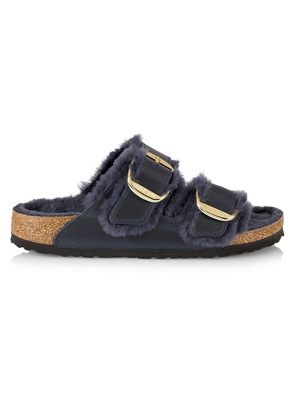 Birkenstock Unisex Arizona Big Buckle Shearling Oiled Leather Midnight