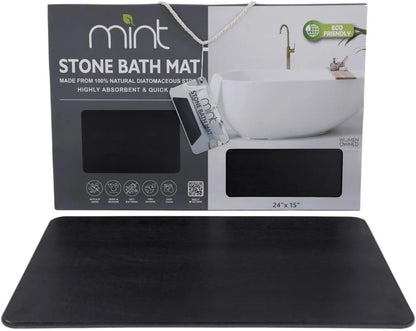 4 Colors! - 24'' x 15'' Diatomaceous Quick-Drying Stone Bath Mat