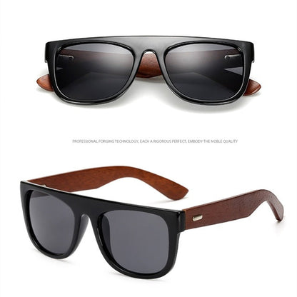Bamboo Wooden Arms Sunglasses Men Women Black Sunglasses