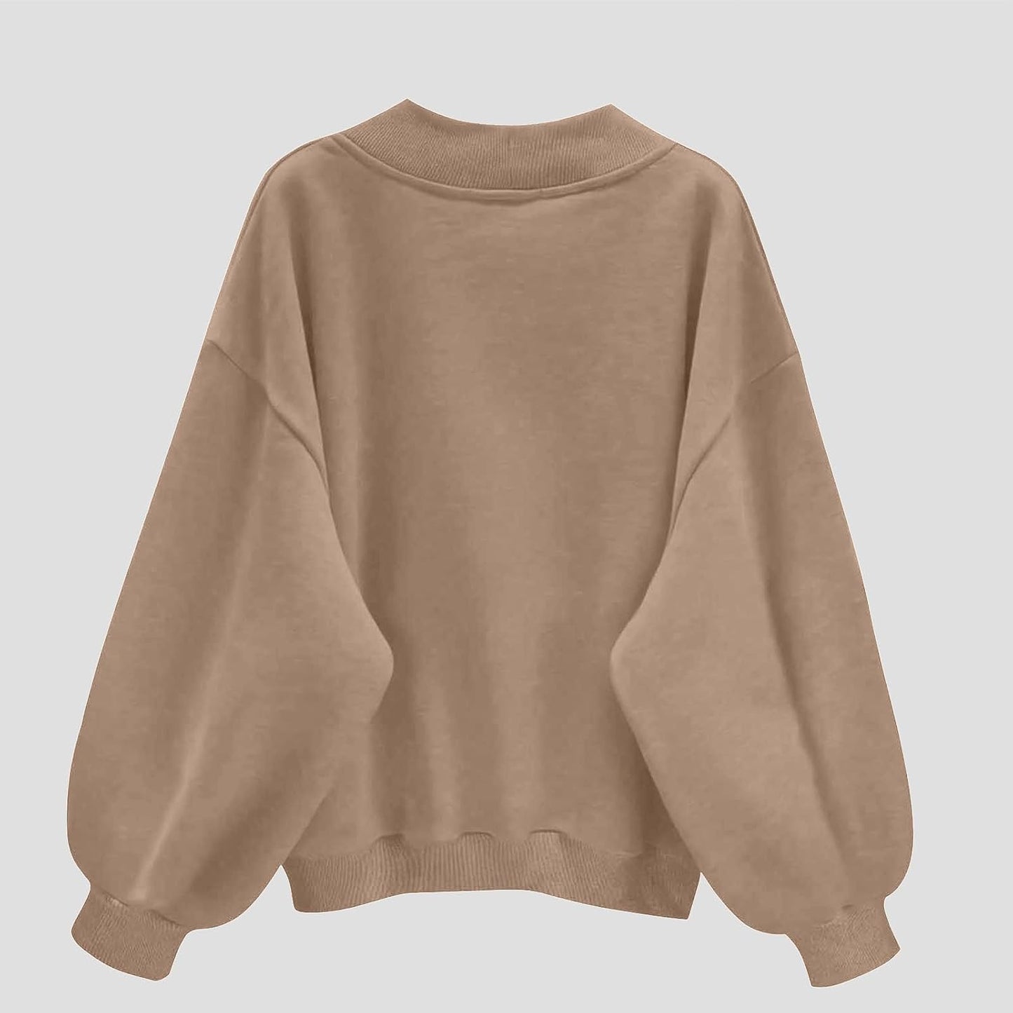 ✨Womens Casual Sweatshirt V Neck Oversized Hoodless Solid Pullover