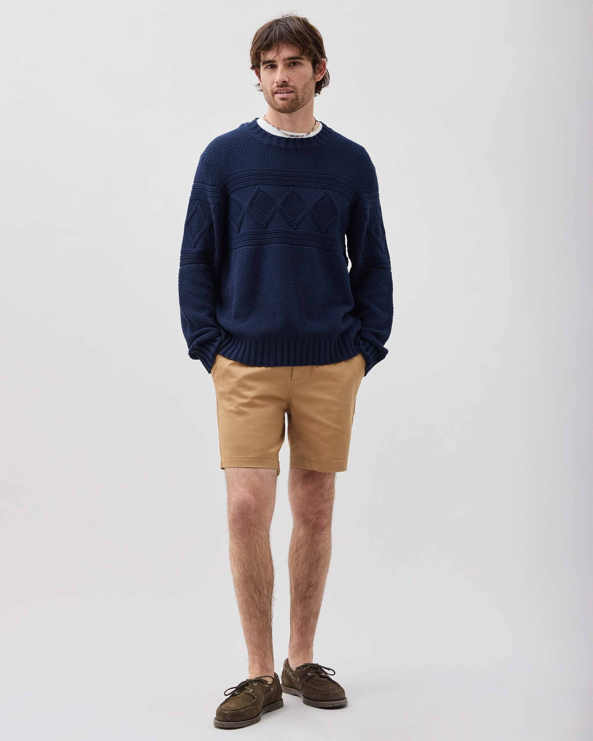 Mens Stretch Twill Short - Stretch Cotton Twill - Khaki