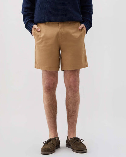 Mens Stretch Twill Short - Stretch Cotton Twill - Khaki