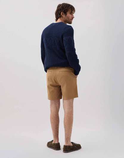 Mens Stretch Twill Short - Stretch Cotton Twill - Khaki
