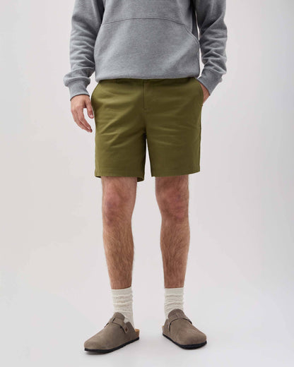 Mens Stretch Twill Short - Stretch Cotton Twill - Olive Army