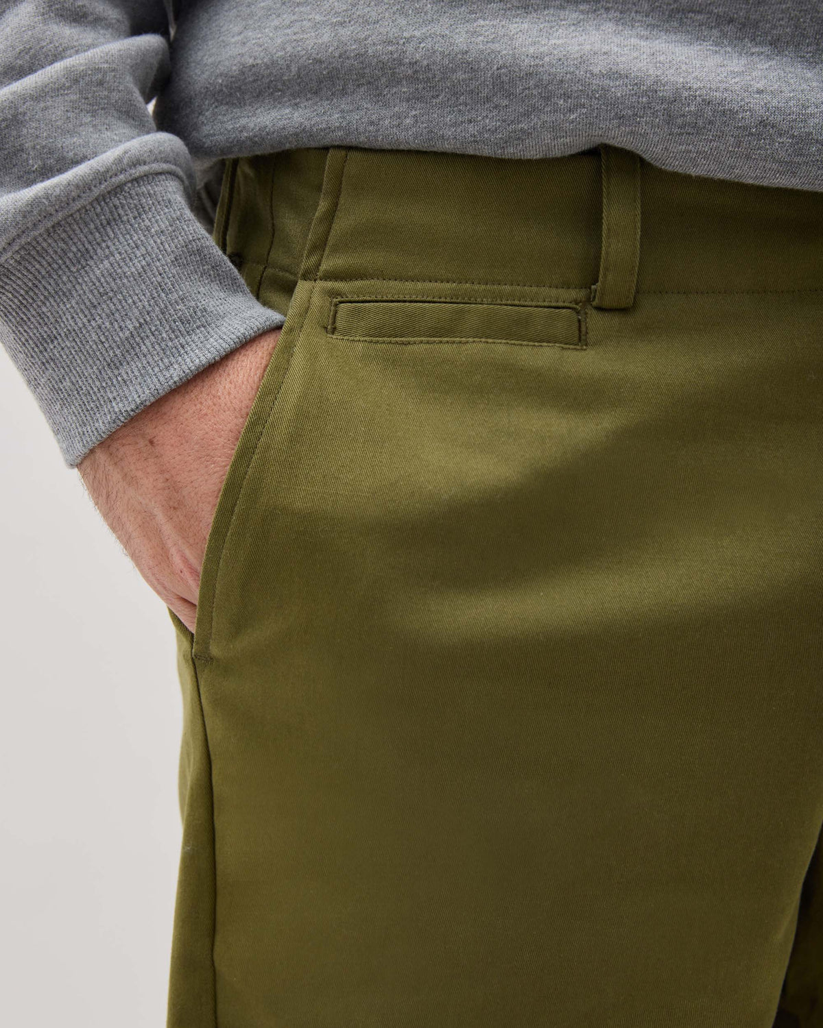 Mens Stretch Twill Short - Stretch Cotton Twill - Olive Army