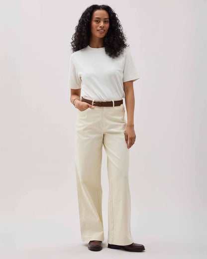 Womens Relaxed Everyday Tee - Pigment Dye Jersey - Bone