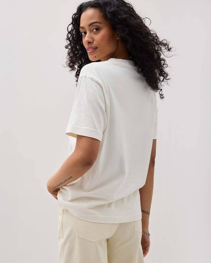 Womens Relaxed Everyday Tee - Pigment Dye Jersey - Bone