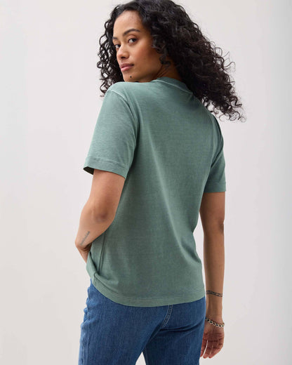 Womens Relaxed Everyday Tee - Pigment Dye Jersey - Sage Leaf